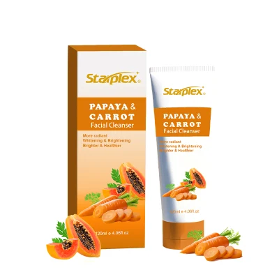 Натуральное очищающее средство для лица для чувствительной кожи, папайя, морковь, веганский контроль жирности, мягкое чистое средство для умывания лица